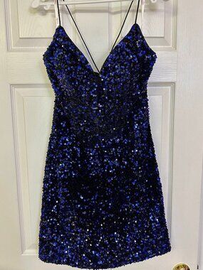 Purple Sequined Prom Dress, Like New! Worn Once! Size Large